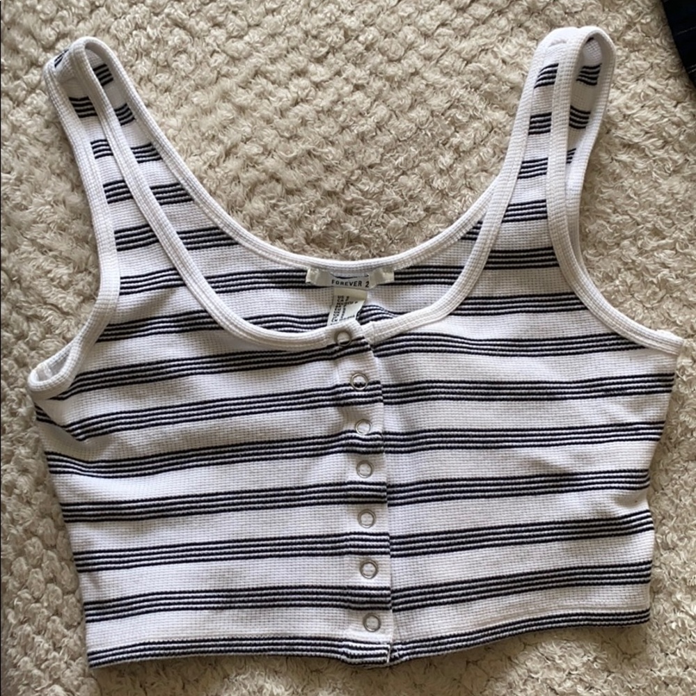 Black and white stripper crop top